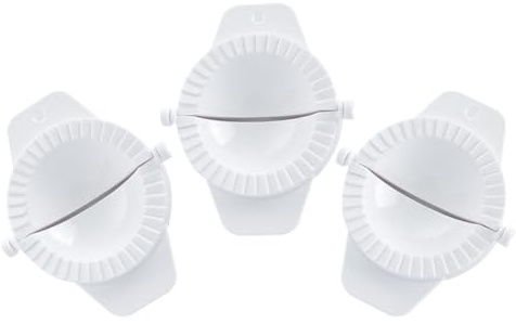 YARNOW Prensa para Empanadillas Manual Reutilizable de 3 Piezas, Molde para Bolas de Masa Hervida, Herramienta Portátil de Cocina para Hacer Dumplings y Raviolis Caseros, Color Blanco