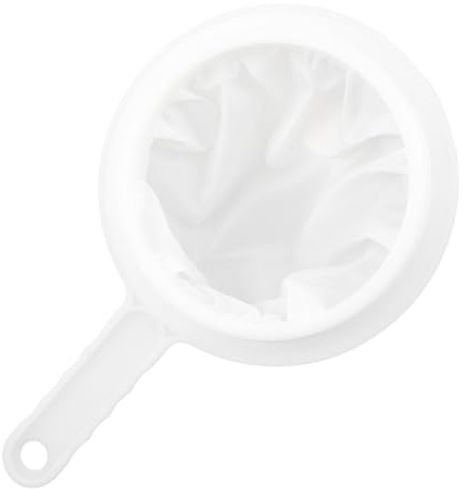 Gaomumu 400 Mesh Filter Strainer Spoon, Kitchen Residue Separating Strainers, Nylon Filter Bag, Household Sieve Fine with Handle Hook, Suitable for Soy Milk, Juice, Tea, Coffee