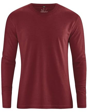 HempAge Herren Langarmshirt Bio-Baumwolle/Hanf Chestnut XL