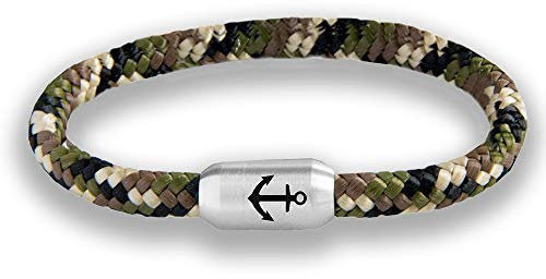 ⚓ Paris Montana ⚓ Das Original Anker Unisex Segeltau Armband Camouflage Geflochten Mit Gravur Handmade Hochwertiger Magnetverschluss 8mm (19)