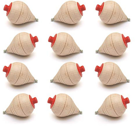 Lot 4/8/12/24 Klassische Holz Kreisel mit Seil – Geschenke und Details Kommunion, Geburtstagsfeier, Piñatas, Gastgeschenke Eingeladen Kinderfest, Schule – Kinderspielzeug, Jungen, Mädchen (4)