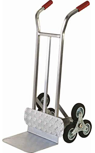 Carrello saliscale in alluminio a sei ruote per scale per portacasse Kg.120 carrello a 3 ruote portapacchi professionale portatutto porta scatole per sollevare e scendere merci dai gradini A52CAR4F