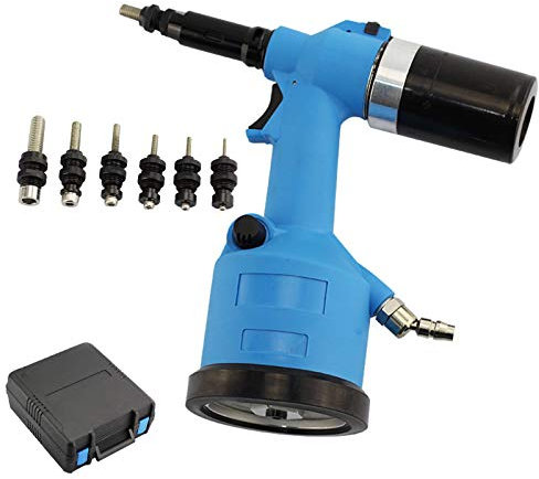 Pneumatic Air Hydraulic Pop Rivet Gun Riveter Riveting Tool, Automatic Riveting Nut Gun Set W/Case,Can Rivet M3-M12 Multi-Specification Rivet Nuts