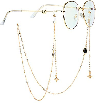 Brillenkette Elegante Sonnenbrillenkette Für Frauen Kristallanhänger Anti-Rutsch-Brillenketten Lanyard Gold Hang Neck Eyewear Charms 12