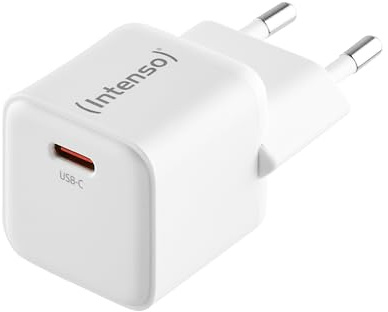 Intenso Power Adapter W30C GaN – 30W USB-C Ladegerät mit Power Delivery (PD) – Schnelllade Netzteil mit EU-Stecker für Smartphone & Tablet, weiß