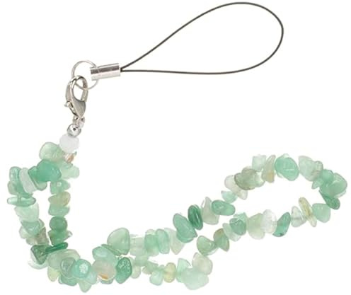 RSYHVG Beaded Phone Chain Charm Crystal Natural Gemstone Wrist Strap Handmade Wristlet String for Strap Keychain ID Card Holder