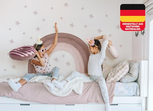 Osomhome Wandtattoo Kinderzimmer Mädchen & Junge: Regenbogen Sterne (180x110cm) | Kinderzimmer & Babyzimmer Deko | Wandsticker & Wanddeko Kinderzimmer | Wandaufkleber Kinderzimmer Wall Stickers os5405