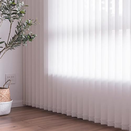 X1NGFU Tende a Lamelle Verticali per Finestre,Tenda Verticale a Bande in Poliestere Bianco,Veneziane da Interno,Tende alla Veneziana Verticali,Personalizzabili,Larghezza×Altezza (140cm x 160cm)