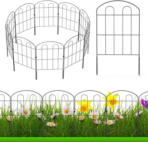 LIANTRAL Decorative Garden Fence 20 Pack, Rustproof Metal Wire Fencing Border Animal Barrier, Outdoor Rustproof Fence Panel Animal Barrier, Flower Bed Border for Patio Backyard, 61 CM (H) x 660 CM (L)