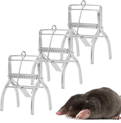 REPELEM Claw Mole Trap Reusable Mole Traps, Rust-Free Garden Protection Humane Vole & Mole Killer, Powerful Mole Deterrent | Large, Pack of 3