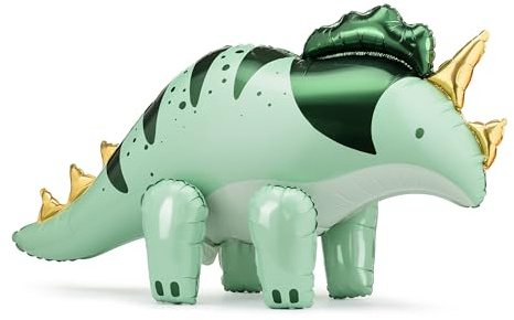 XXL Folienballon Dino Triceratops Standing Ballon Dinosaurier selbststehend Deko Geburtstag Kindergeburtstag Junge Geschenk Kinderzimmer Deko Größe 100cm - wiederverwendbar