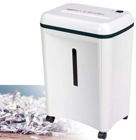 6-Sheet Cross-cut Paper Shredder, 15L Mini Paper Shredder Continuous Running 10 Minute, Ultra Quiet Damage Credit Paper Credit Card Shredder White High Security Level, Suitable for Home Office