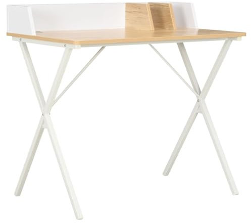 Schreibtisch klappbar,klappschreibtisch,sekretär Schrank,Schreibtisch Weiß und Natur 80x50x84 cmschreibtisch,computertisch,Desk,