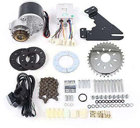 Juego de conversión de bicicleta eléctrica para motor de bicicleta de montaña, motor trasero Common Bike Izquierda, transmisión de cadena Twist y pulgar, juego de conversión, kit de conversión para