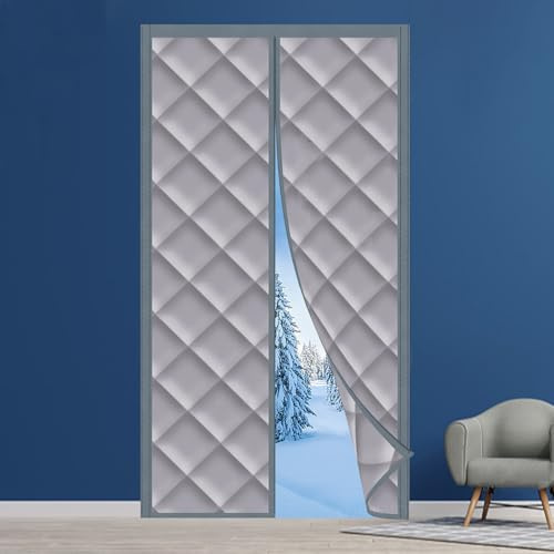 Rideau magnétique à isolation thermique, rideau d'hiver épais, coupe-vent, froid, chaud et anti-bruit, en tissu Oxford, housses de porte adaptées aux animaux domestiques, convient pour les balcons