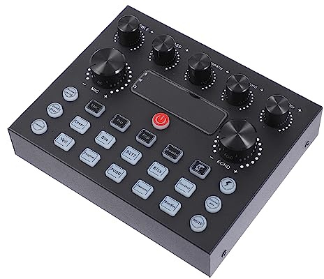 Carte Son en Direct Noire 800 Ma pour Ordinateur et Tablette | Boîtier en Fer, Compatible Téléphone Mobile, Large Molette de Réglage, Équipement pour Adultes