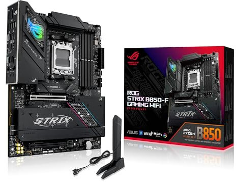 ASUS ROG Strix B850-F Gaming WiFi Mainboard Sockel AMD AM5 (AMD B850, ATX, DDR5 Speicher, PCIe 5.0, WiFi 7, 2X PCIe 4.0 M.2, Aura Sync)