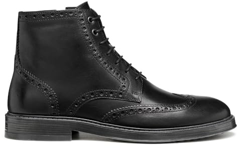 Geox U HENREYS Ankle Boot para hombre, negro, talla 44 EU, Negro, 44 EU