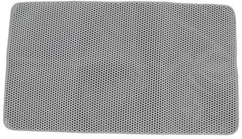 Kattsandsmatta, 116 x 66 cm EVA Anti Slip Vattentålig Kattlåda matta, Fångstmatta för kattströ för katt, Kattsandlåda matta, Kattungetillbehör för innekatter, Kattsandspad (Grå)