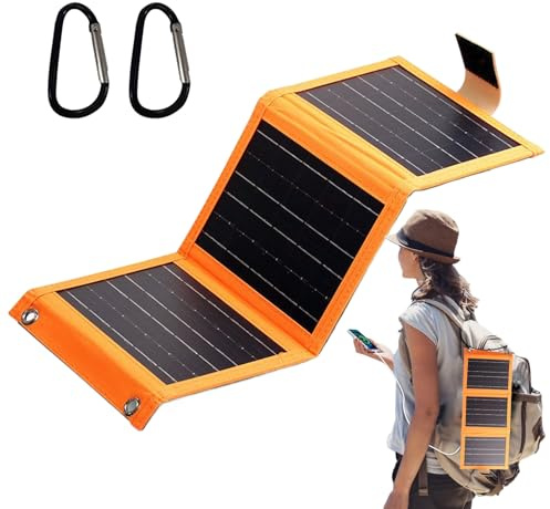 Panneau solaire pliable, panneau solaire léger avec USB, chargeur flexible compact pour extérieur, camping, sécurité maison