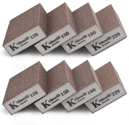 Éponge de Ponçage Assortiment 120/150/180/220 de 4 Tampons de Ponçage Différents Eponge Abrasive Ccale a Poncer Sanding Sponge pour Poncer Polir Métal Bois Abrasive Ccale a Poncer Sanding Sponge