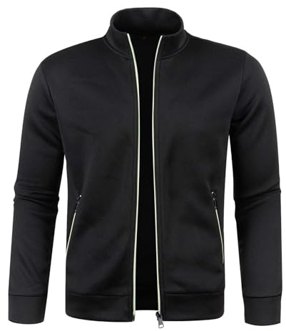 Manteau en poils de chameau Hiver Fermeture éclair Pull solide Manches longues Mode Haut Sweatshirt Manteau Manteau pour (noir, S)