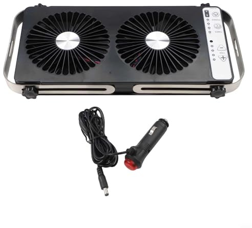 GANCEI Caravan Dachlüfter 3 Meter 12 V DC Kabel Tragbarer Reihenventilator für Wohnmobil und Sonnendach, passend für 37,5–58,9 cm Öffnungen (schwarz)