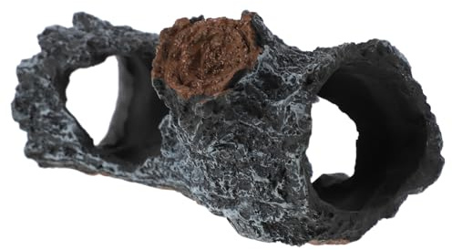 VICASKY Décoration Terrarium Reptile Cachette Tronc Résistant pour Reptiles Cachette Sombre Multifonctionnelle pour Lézards Geckos Dragons