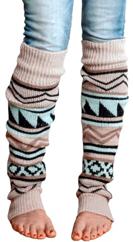 Generisch stulpen damen bunt, Stulpen Damen Bunt Dicke Wadenwärmer Schlittschuhe Y2k Strick Stulpensocken Kuschel Weich Warm Legwarmers Plüschsocken Schlafsocken