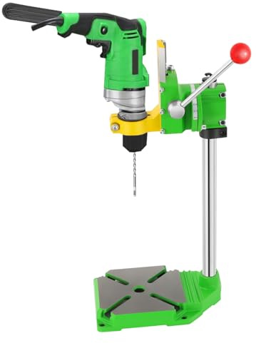 Supporto per trapano, barra di perforazione girevole a 90°, barra per trapano a mano, 38 – 43 mm, con regolazione in altezza e base in ghisa, per la lavorazione dell'hardware