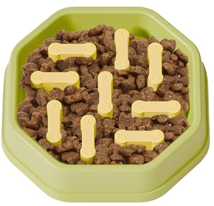 Bol anti-étouffement – ​​Mangeoire lente pour chiens et chats, encourage une alimentation consciente, fonction anti-avalement, compatible avec l'eau alimentaire, convient aux animaux de petite, moyenn