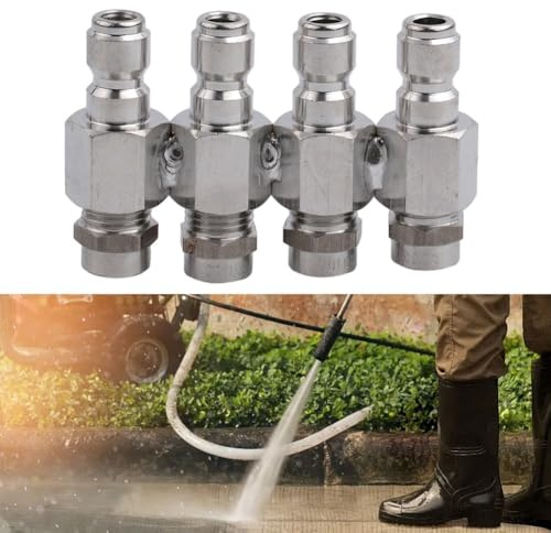 Gettimore Hochdruckreiniger-Düsen-Set mit 4-Wege-Spitzenhalter, 1/4-Zoll-Schnellanschluss, Edelstahl 304 für 2–3 GPM Unterlegscheiben, 4000 PSI, kompatibel mit Soft Wash