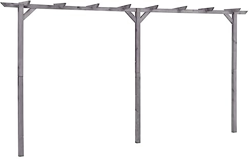 Mokuyary Pergola de jardin grise 400 x 40 x 205 cm en pin imprégné arche de jardin pour plantes pour soutenir les roses, arche de jardin décoration de jardin