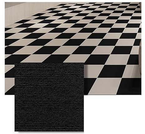 XLIHAWY Empalme Losetas Alfombra, Autoadhesivas Cuadradas Alfombra, Adhesivas Al Suelo Losetas Alfombra para Cocina Sala Estar Sótano Almohadilla Antideslizante(E,11.8x11.8in/12pcs)