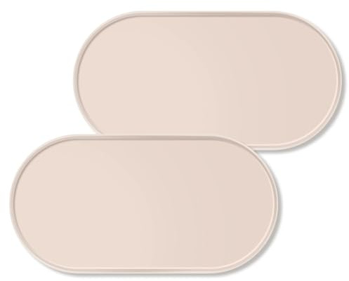Napfunterlage Hund Katzen BPA-Freie Silikonmatte mit Rand Futtermatte Silikon wasserdichte Minimalistisch Hundenapf Unterlage für Zwei Näpfe