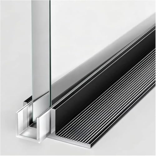 Porta doccia a canale F profonda, impermeabile, pannello fisso in vetro per pareti divisorie bagno/spa/cucina, guida inferiore