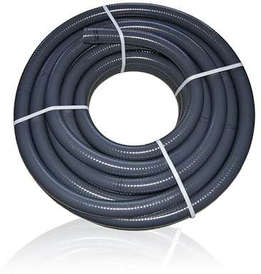 PVC Flexschlauch 50mm – 5m - Klebeschlauch für PVC-U Rohrsysteme – PN6 Druckschlauch flexibel – für Pool, Teich & Bewässerung – Meterware/Rolle