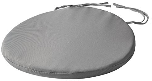SOFTILLO Round Bistro Circular Chair Cushion With Ties Seat Pads For Dining Chairs Kitchen Garden Italian Fabric Removable Cover Indoor Outdoor Seat Pad Cushions Living Room Patio Office Shop GREY