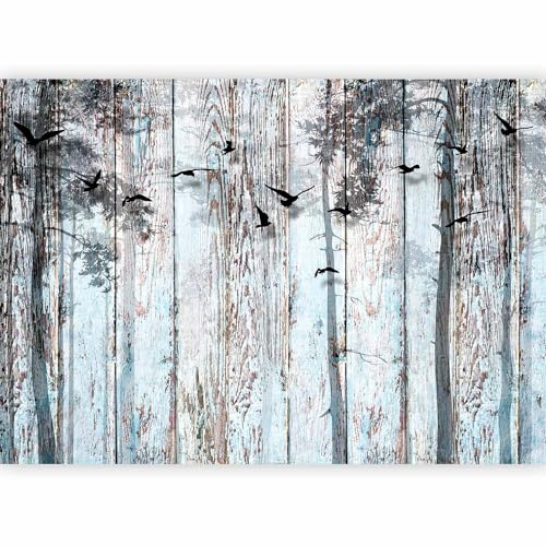 murando Fotomurales ópticamente madera 350x256 cm XXL Papel pintado tejido no tejido Decoración de Pared decorativos Murales moderna de Diseno Fotográfico Vintage bosque f-C-0187-a-a