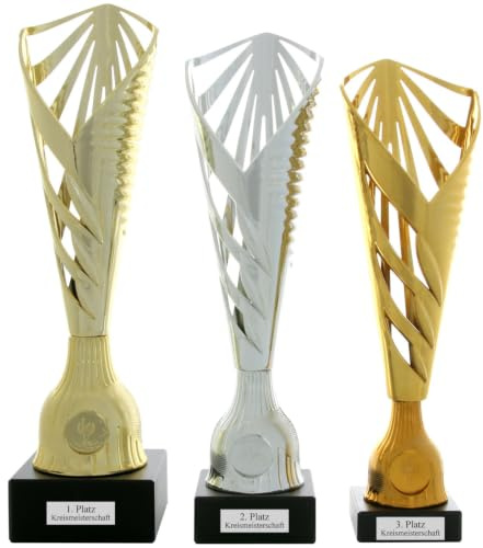 Pokal Pokal Bromberg gold silber bronze mit Gravurplatte und Gravur
