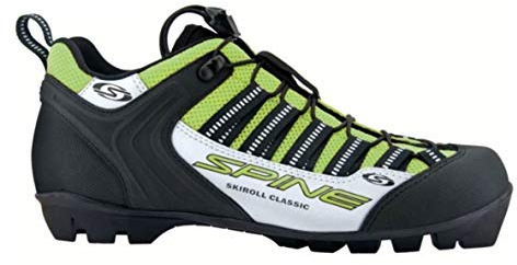 SPINE Rollski Schuhe Skiroll Classik Sommer Roller Skike Schuhe für NNN-, Prolink- und Turnamic-Bindungen (Schwarz/Grün, 42)