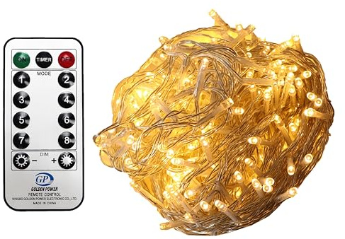 Gartenpirat Lichterkette 960 LED warmweiß 76 m Kabelfarbe transparent außen innen Weihnachtsbeleuchtung Timer Fernbedienung 8 Programme Dimmen