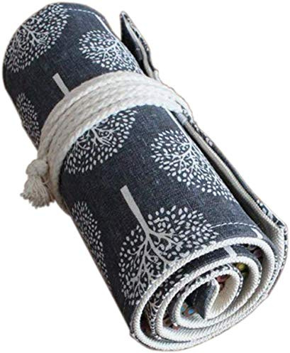VIONNPPT Leinwand Farbige Bleistifte Fall Wrap Roll Up Halter Beutel für Künstler Reise Zeichnung Färbung Tragbare Leinwand Lagerung Organizer für Ball Stifte oder Bleistifte (Löwenzahn, 24 Holes)