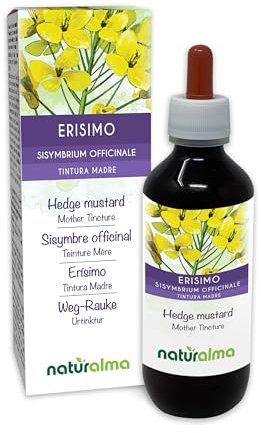 Erisimo o Erba dei cantanti (Sisymbrium officinale) sommità fiorite Tintura Madre analcoolica Naturalma - Estratto liquido gocce 200 ml - Integratore alimentare - Vegano