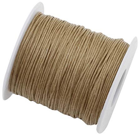My-Bead Wachsschnur Baumwollschnur 1mm braun Ocker 90 Meter stark & reißfest ideal für Schmuckherstellung Makramee Basteln Armbänder Ketten DIY