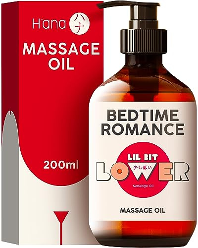 H'ana Sensual Massage Oil for Date Night - Gently Warming, Soothing & Hydrating, Crafted with 100% Pure Vanilla Body Oil for Cozy Moments and Bedtime Therapy (6.76 Fl Oz)