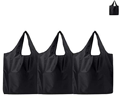 CHENGZI Wiederverwendbare Einkaufstaschen, 3 Stück, leichte Einkaufstaschen, faltbare Einkaufstasche mit angenähter Tasche, waschbar, langlebig, für Damen und Herren