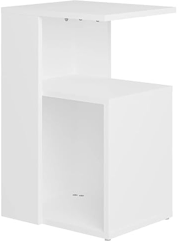vidaXL Mesa Auxiliar de Madera contrachapada Blanco 36x30x56 cm