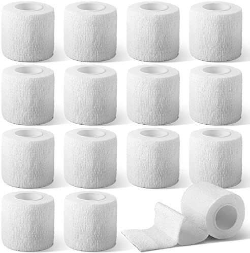 Awinker 14 Rolls 4.5m x 5cm White Bandages Self Cohesive Adhesive Tape Grip Medical Tape for Football Sock Rugby Strapping Finger Ankle Dogs Pets Vet Wrap Tattoo