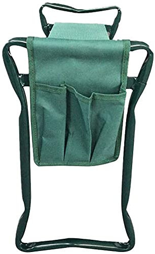 Tapis d'assise pour genoux de jardin, coussin d'agenouillement doux pour tabourets de jardin, housse pliable robuste avec 2 pochettes à outils, coussin en mousse protège vos genoux (couleur : vert)